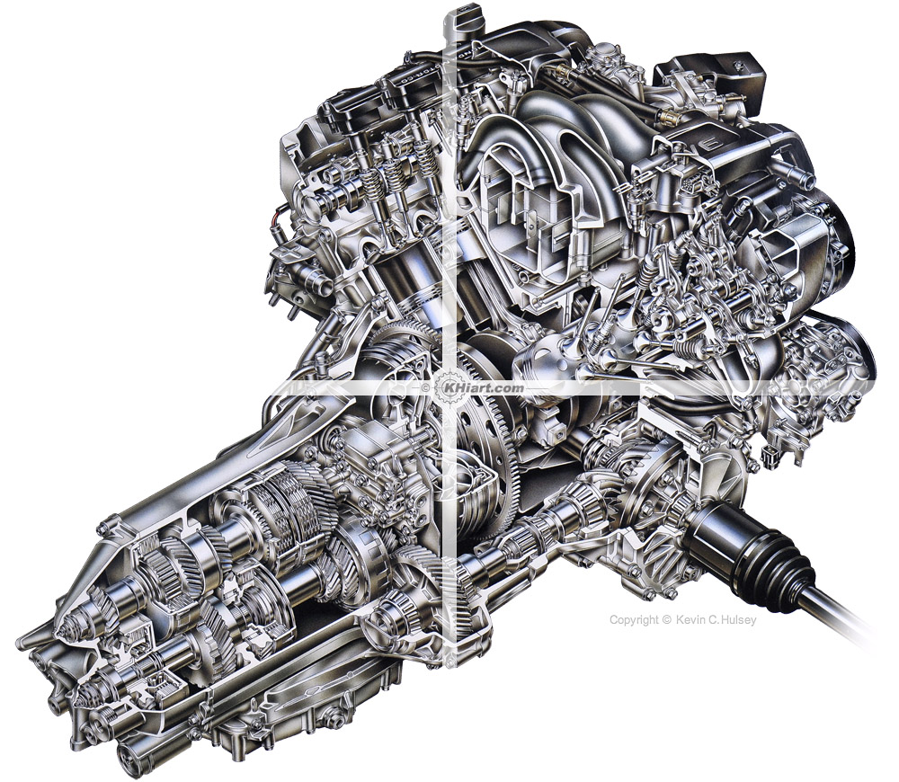 Acura RL engine cutaway