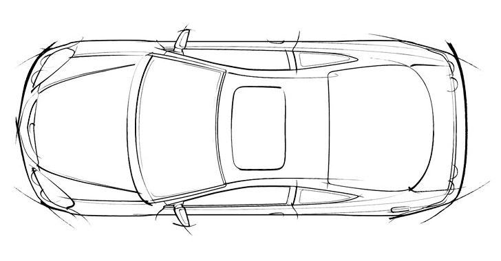 Rough concept line drawing of an Acura