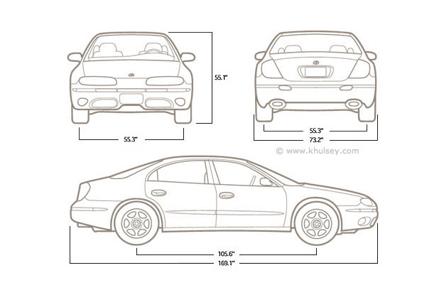 Car dimension drawings
