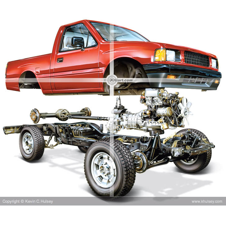 Isuzu 4X4 truck exploded view illustration