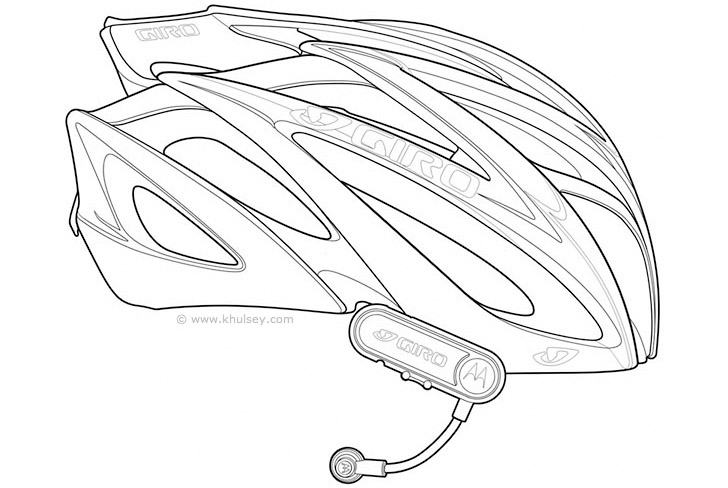 Atmos cycling helmet line drawing