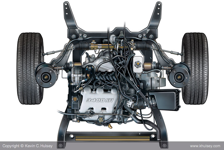 Oldsmobile Alero engine & chassis sub-frame