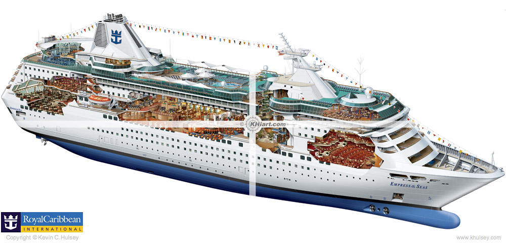 Empress of the Seas cruise ship cutaway