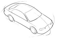 Car concept drawing pencil sketch
