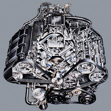 Front-View V8 car engine