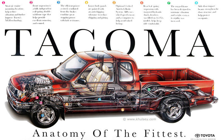 Toyota Tacoma pickup cutaway